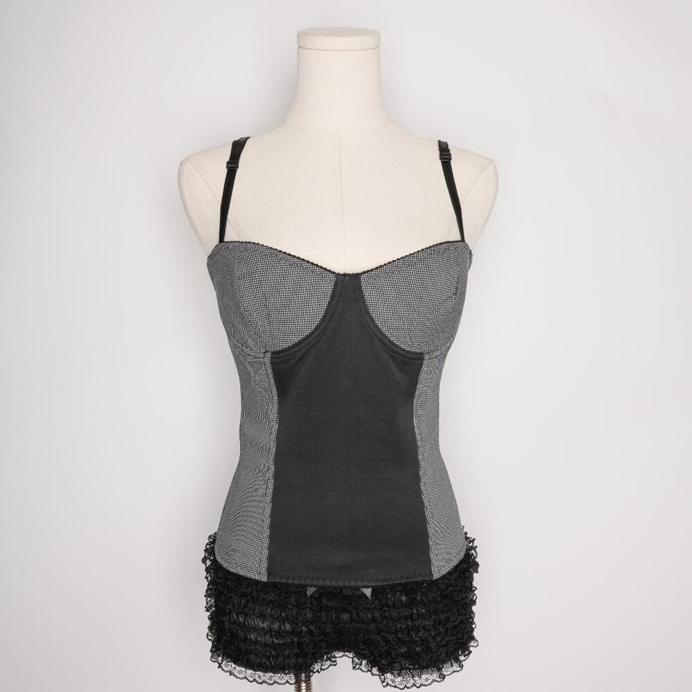 Dark coquette corset black grey